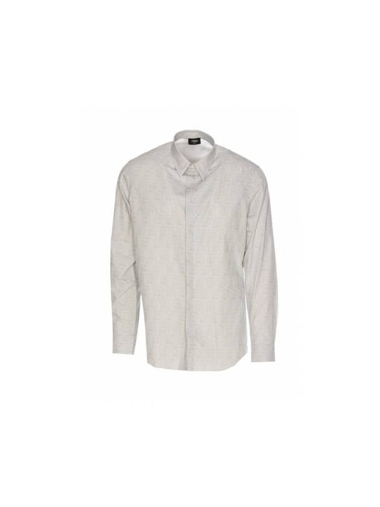 Shadow Cotton Long Sleeve Shirt Grey - FENDI - BALAAN 1