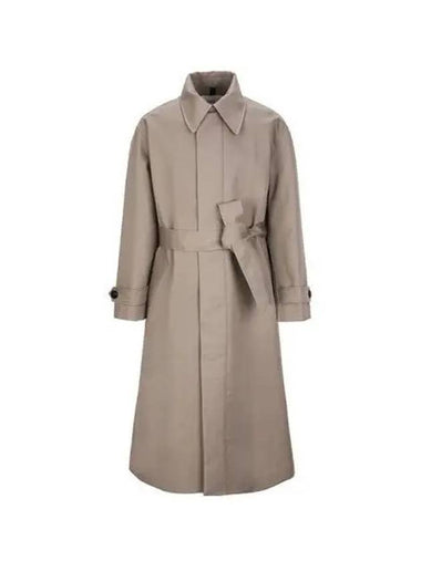 coat women belted cotton beige - AMI - BALAAN 1