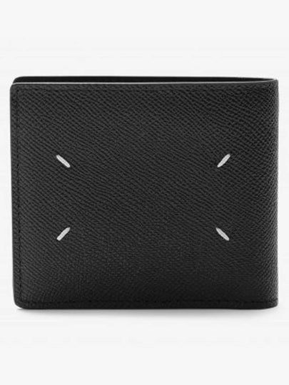 Stitched Grain Leather Half Wallet Black - MAISON MARGIELA - BALAAN 2