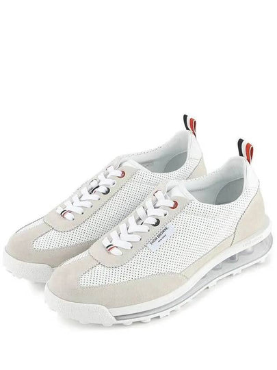 Vitello Calf Leather Clear Sole Tech Runner Sneakers White - THOM BROWNE - BALAAN 2