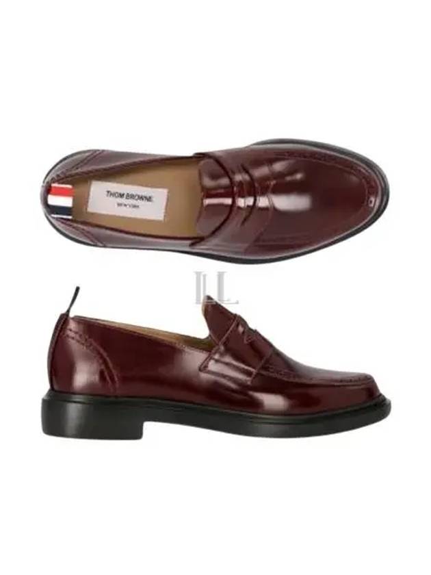 Men's Paneled Leather Loafer Burgundy Brown - THOM BROWNE - BALAAN 2