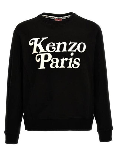 Paris Logo Crew Neck Cotton Sweatshirt Black - KENZO - BALAAN 2