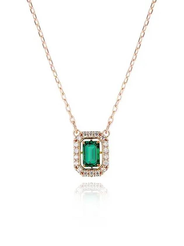 Una Millenia Octagon Pendant Necklace Green Rose Gold - SWAROVSKI - BALAAN 3