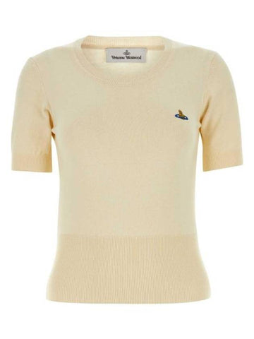 Bea Ribbed Knit Top Ivory - VIVIENNE WESTWOOD - BALAAN 1