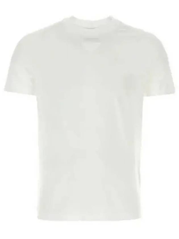 Patch Logo Cotton Short Sleeve T-Shirt White - PRADA - BALAAN 2