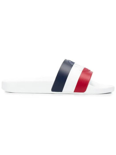 JEANNE Three Stripes Logo Slippers White 4C700 00 01A49 002 - MONCLER - BALAAN 2