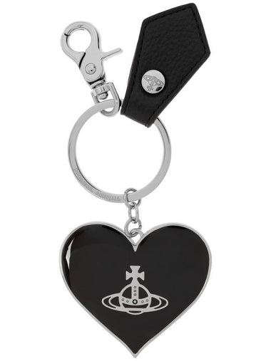 Vivienne Westwood Keychain Mirror Heart Orb, Women's, Black - VIVIENNE WESTWOOD - BALAAN 1