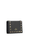 Rockstud Flap Half Wallet Black - VALENTINO - BALAAN 3