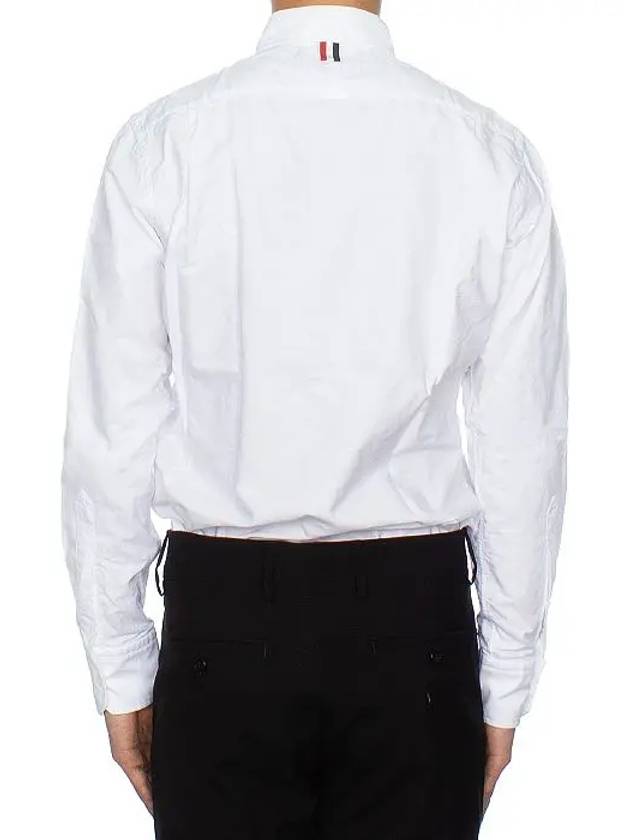 Men's Logo Patch Classic Cotton Long-Sleeve Shirt White - THOM BROWNE - BALAAN 9