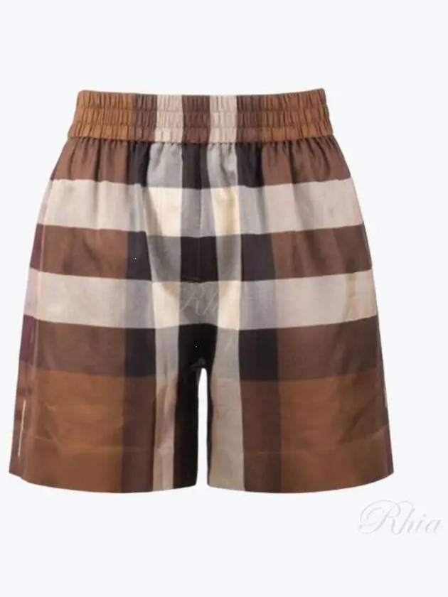 Tawney Check Silk Shorts Brown - BURBERRY - BALAAN 2