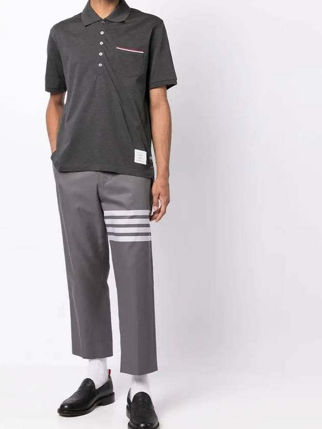 Thom Browne Pocket Trimming Polo Short Sleeve T Shirt MJP022A - TOM FORD - BALAAN 4