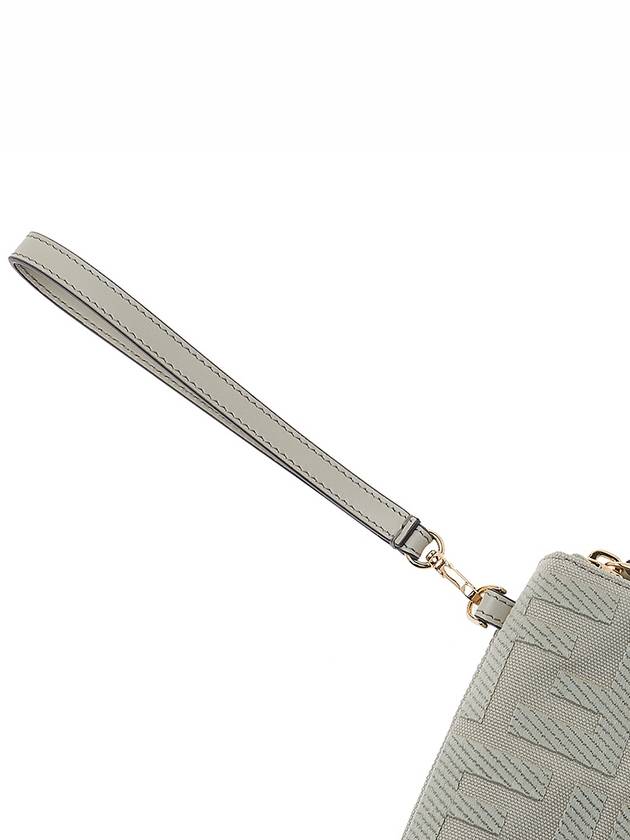 FF Logo Flat Large Clutch Bag Grey - FENDI - BALAAN 9