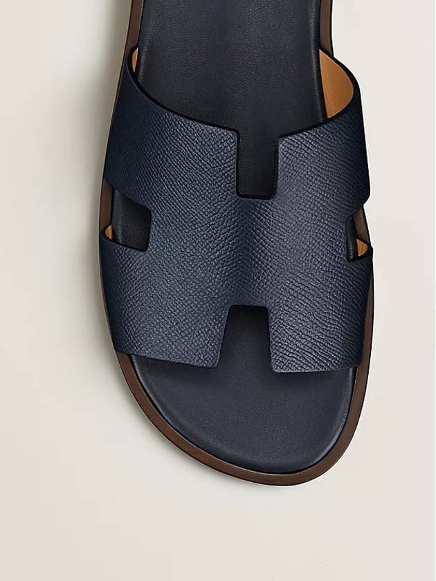 Izmir Leather Slippers Marine Brown - HERMES - BALAAN 6