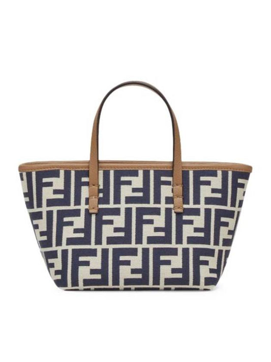 Roll FF Jacquard Small Tote Bag Blue - FENDI - BALAAN 1