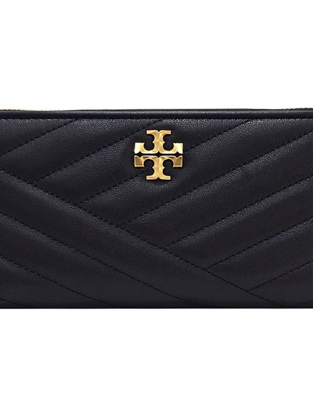 Kira Chevron Zip Continental Long Wallet Black - TORY BURCH - BALAAN 4