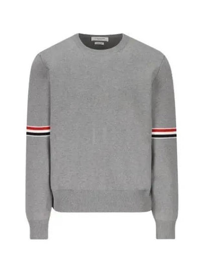 Men's Milan Stitch Armband Crew Neck Knit Top Light Grey - THOM BROWNE - BALAAN 2