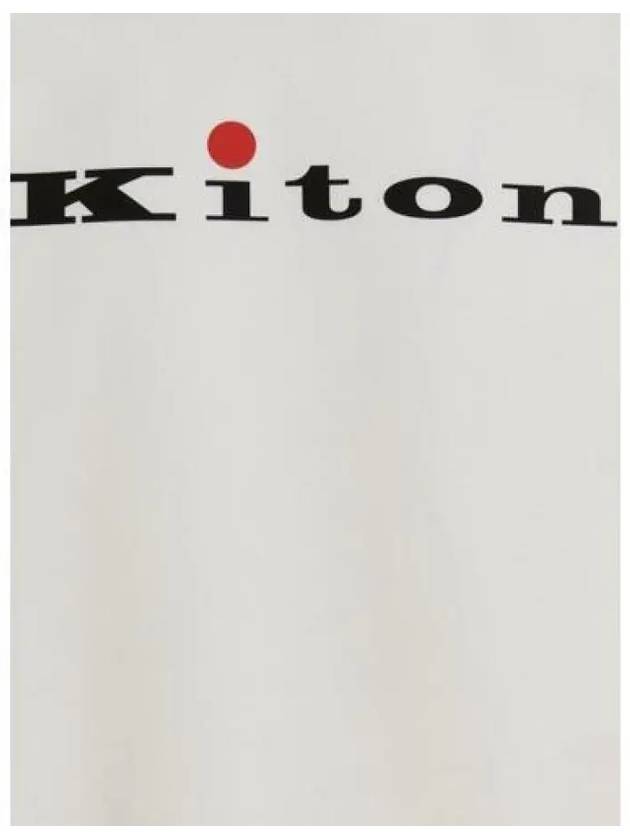 UMK025916002 White logo printing crew neck tshirt - KITON - BALAAN 3