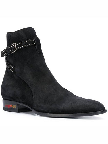 Black Wyatt Suede Chelsea Boots 630425 - SAINT LAURENT - BALAAN 1