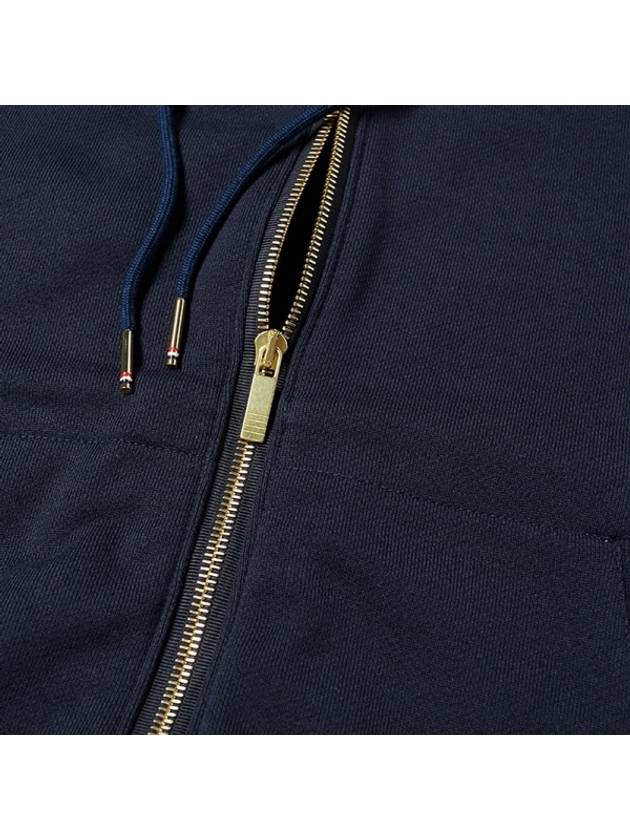 Engineered 4 Bar Diagonal Zip Up Hoodie Navy - THOM BROWNE - BALAAN 5