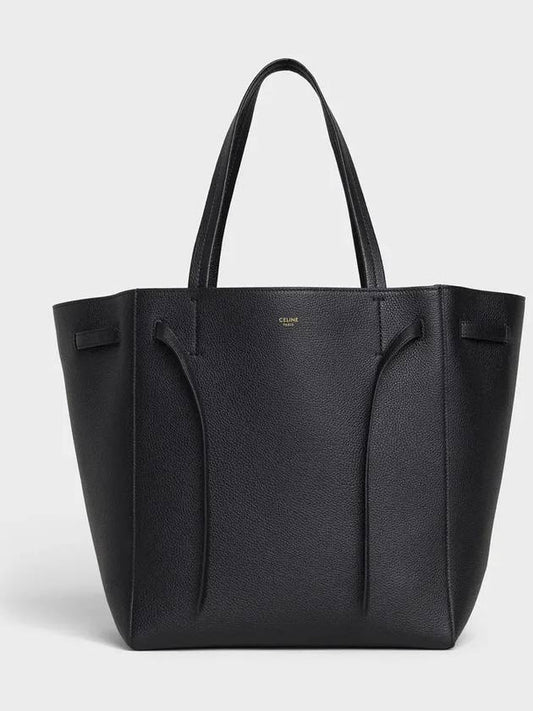 Small Cabas Tote Bag Phantom in Soft Grained Calfskin Black - CELINE - BALAAN 2