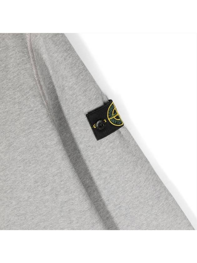 Kids Organic Cotton Fleece Sweatshirt Grey Melange - STONE ISLAND - BALAAN 4