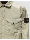 Logo Patch Zip Up Jacket Beige - STONE ISLAND - BALAAN 4