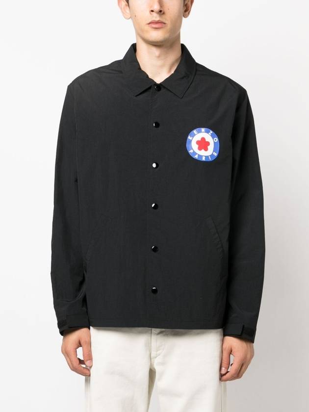 Target Print Coach Overshirt Jacket Black - KENZO - BALAAN 4