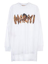 Logo Print Cotton Long Sleeve T-Shirt White - MARNI - BALAAN 1