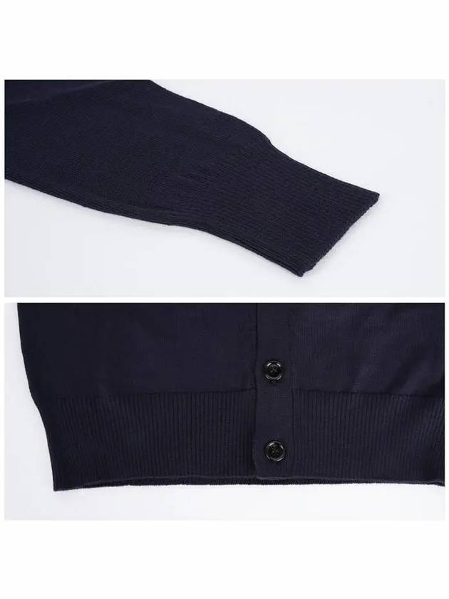 De Coeur Crew Neck Cardigan Navy - AMI - BALAAN 7