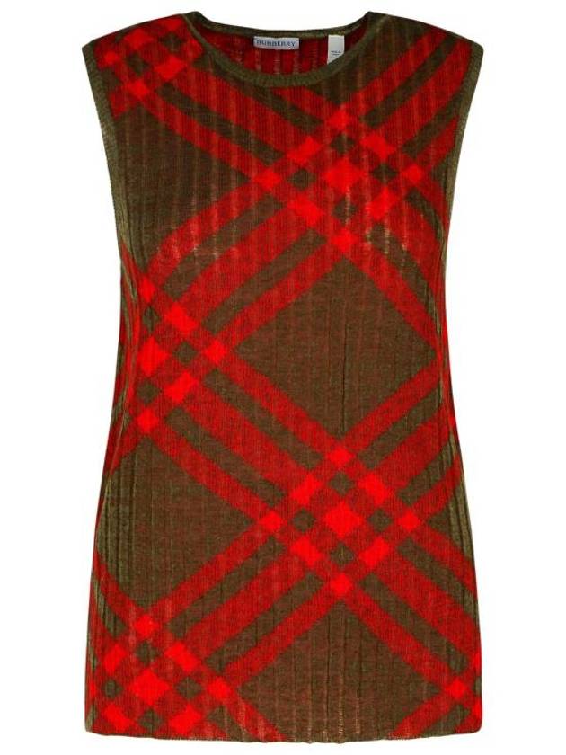 Checked wool blend sleeveless roach - BURBERRY - BALAAN 1