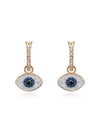 Evil Eye Hoop Earrings Blue Rose Gold - SWAROVSKI - BALAAN 3