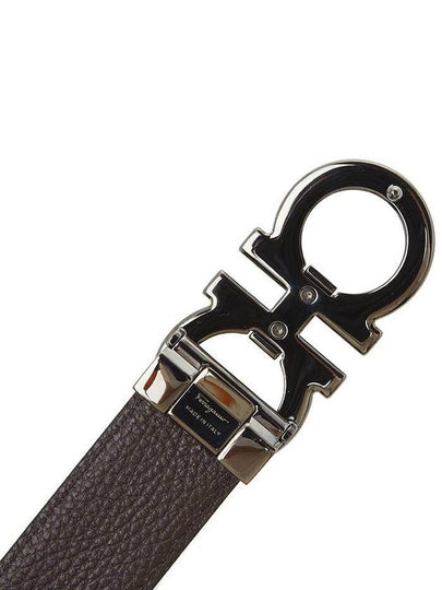 Men's Gancini Reversible Leather Belt Black - SALVATORE FERRAGAMO - BALAAN 8