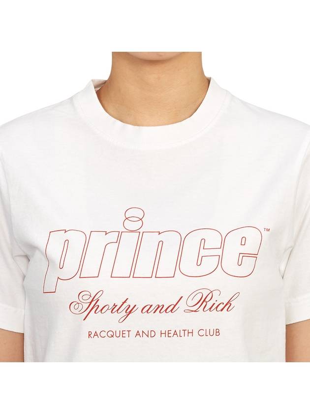 Prince Logo Print Short Sleeve T-Shirt White - SPORTY & RICH - BALAAN 7