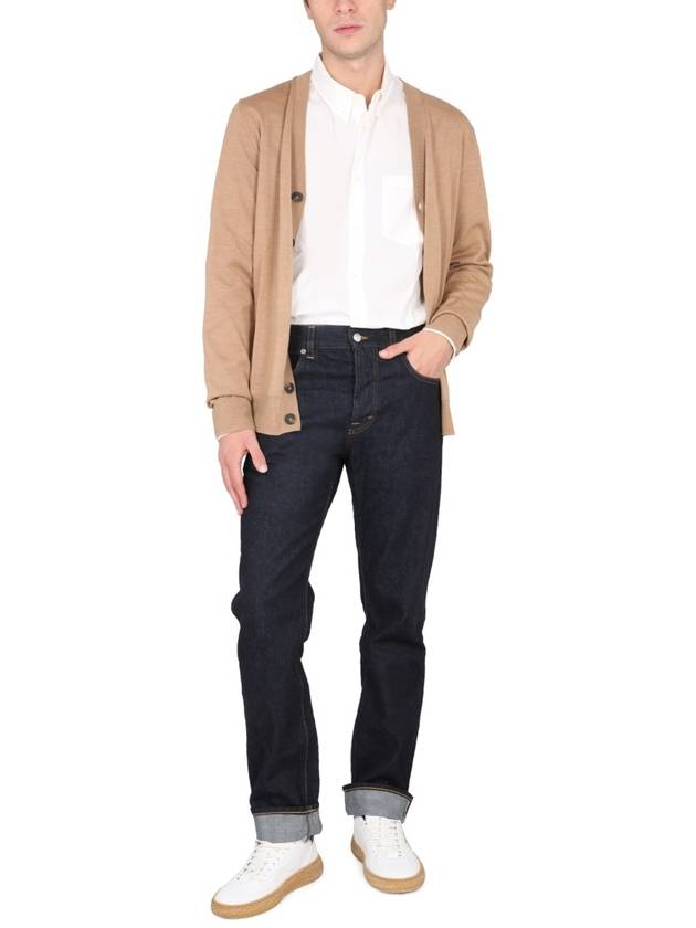 Samuel V-Neck Wool Cardigan Beige - A.P.C. - BALAAN 3