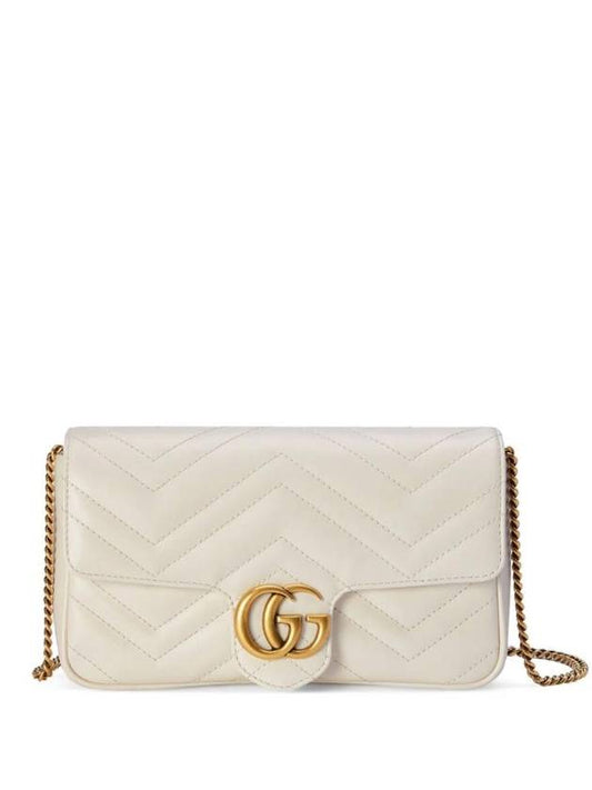 GG Marmont Chain Mini Bag White - GUCCI - BALAAN 1