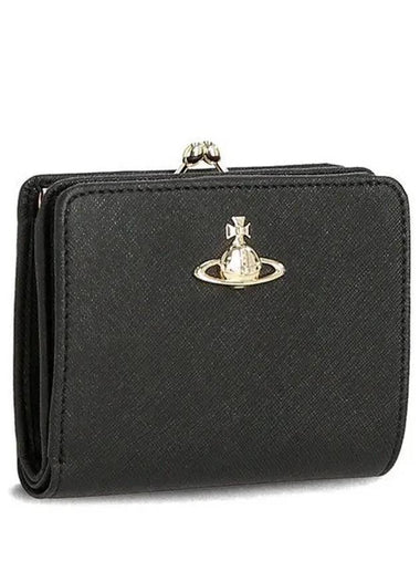 ORB Logo 5107004C S000B N401 Saffiano Biogreen Half Wallet 992130 - VIVIENNE WESTWOOD - BALAAN 1