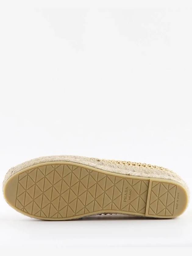 Logo Raffia Flat Espadrilles Beige - PRADA - BALAAN 5