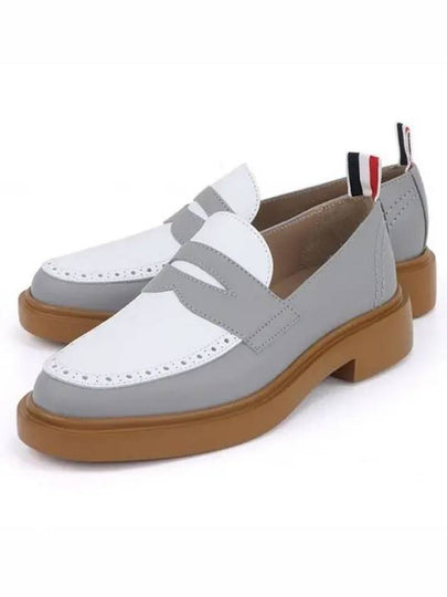 Vitello Calf Leather Penny Loafer Grey - THOM BROWNE - BALAAN 2