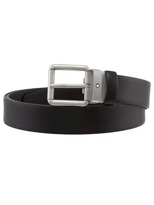Buckle leather belt black - MONTBLANC - BALAAN 2