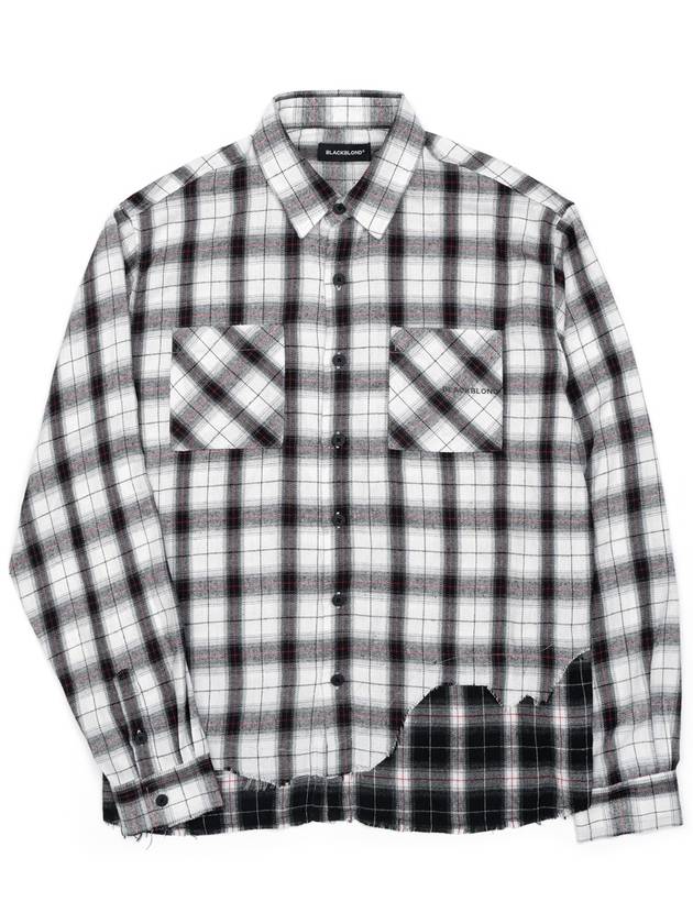 BBD Classic Logo Layered Check Shirt White - BLACKBLOND - BALAAN 3