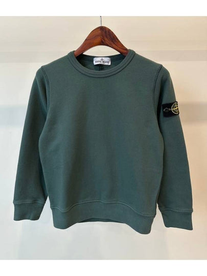 Kids Wappen Patch Organic Cotton Fleece Sweatshirt Green - STONE ISLAND - BALAAN 2