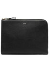 Logo Grain Leather Buckley Clutch Bag Brown - TOM FORD - BALAAN 3