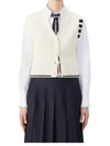 Cropped cable knit vest FKV195AY1024 - THOM BROWNE - BALAAN 2