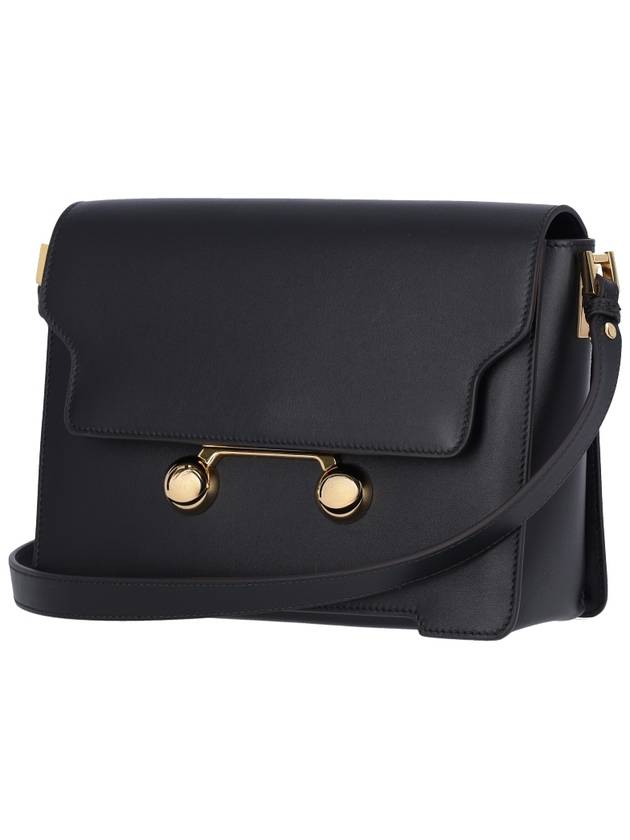 Trunkaroo Medium Leather Shoulder Bag Black - MARNI - BALAAN 3