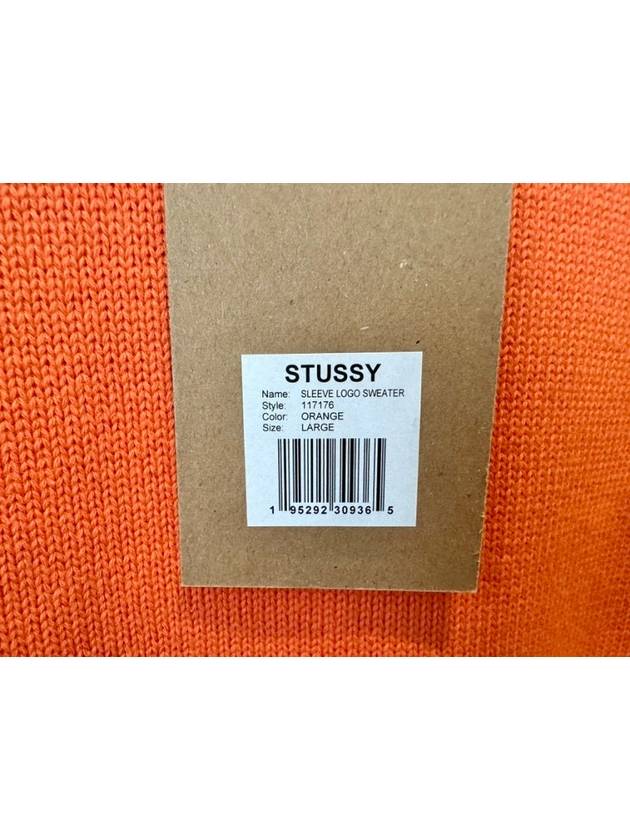 Sleeve Logo Sweater Knit 117176 Orange MENS L XL XXL - STUSSY - BALAAN 5