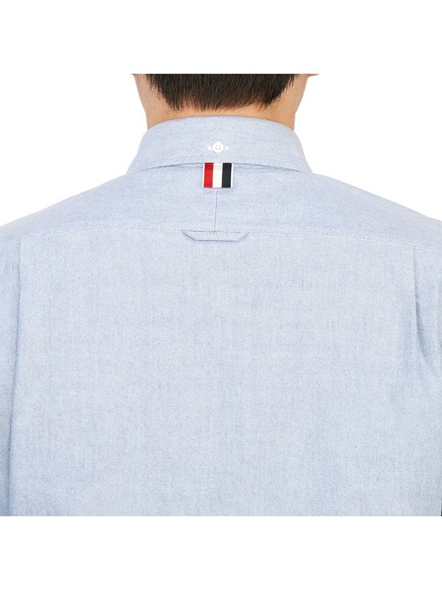 Oxford Grosgrain Placket Cotton Long Sleeve Shirt Light Blue - THOM BROWNE - BALAAN 10