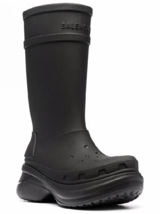 Women's Crocs Rubber Long Boots Black - BALENCIAGA - BALAAN 3