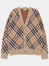 Check Wool Mohair Blend Cardigan Sand - BURBERRY - BALAAN 4