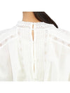 Women's Lace Crew Neck Cotton Blouse White - VANESSA BRUNO - BALAAN 8