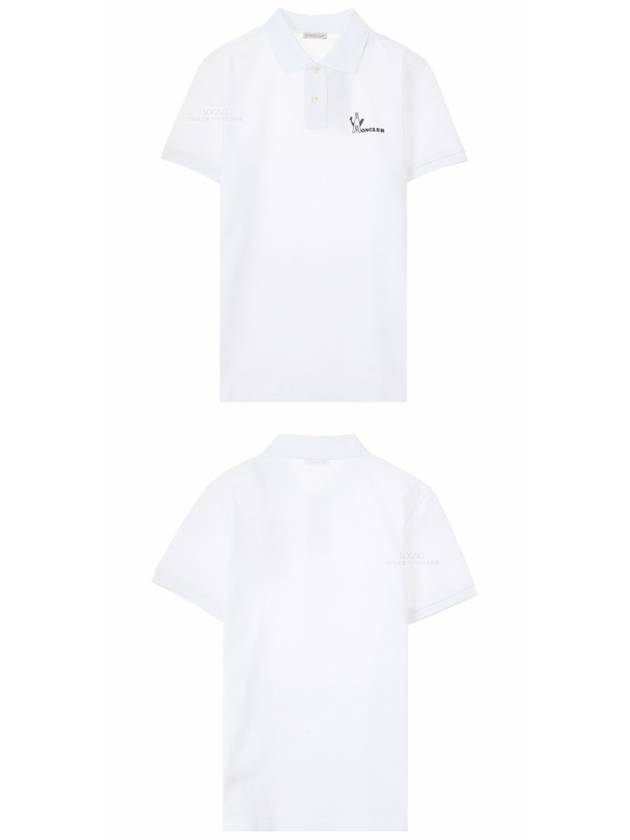 Men's Logo Print PK Shirt White - MONCLER - BALAAN.